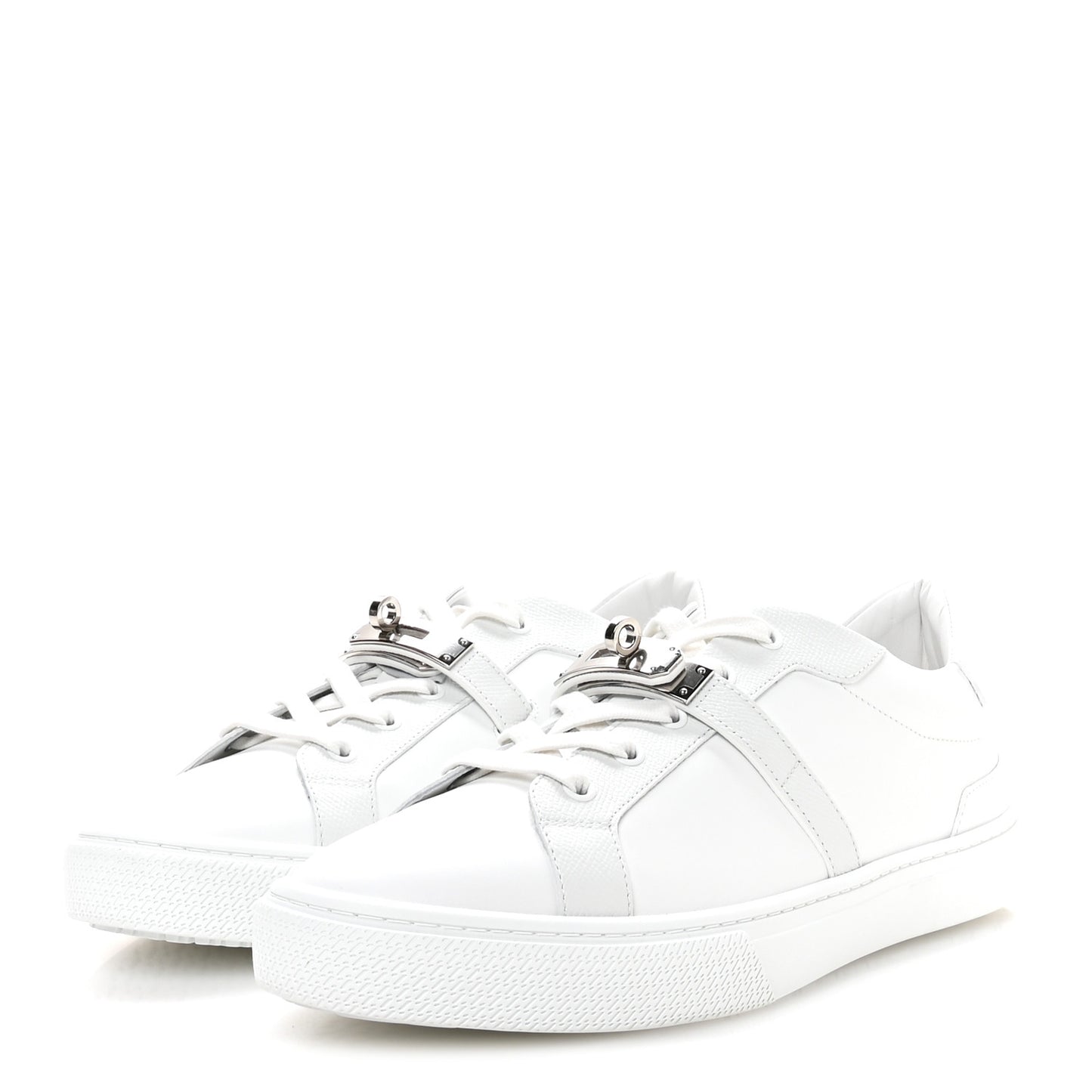 Calfskin Epsom Mens Day Sneakers 42 White