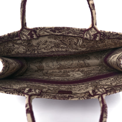 Christian Dior Canvas Embroidered Large Dioriviera Toile De Jouy Book Tote Burgundy 4 of 10
