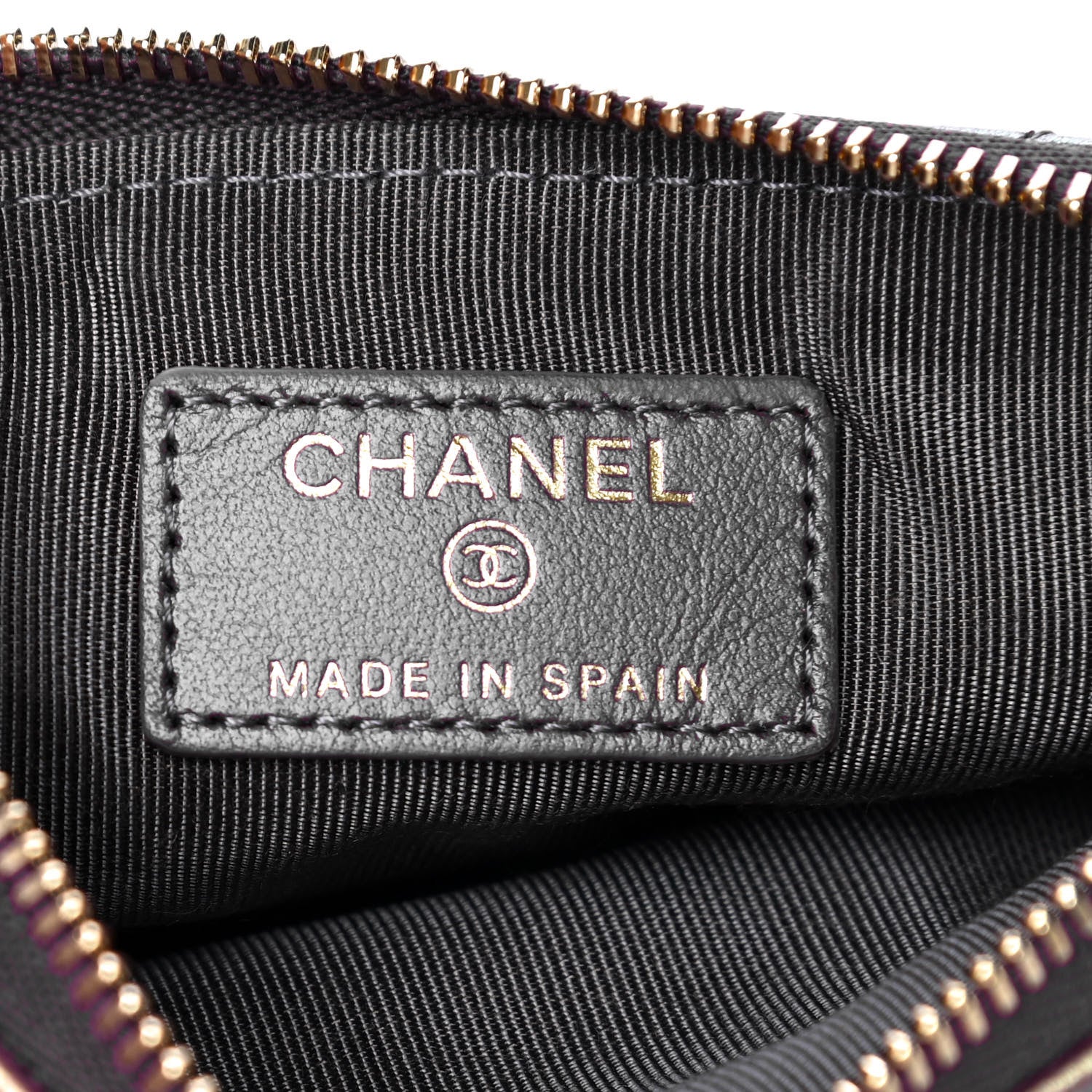 Chanel Iridescent Lambskin Quilted Small Cosmetic Case Purple 6 of 13