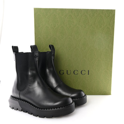 Gucci Sierra Calfskin Double Stretch Rib Mens Chelsea Boots 8.5 Black 10 of 10