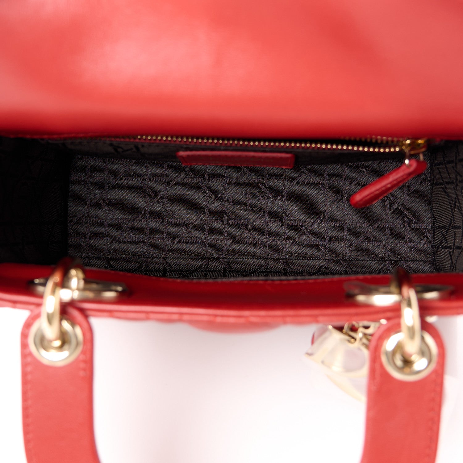 Christian Dior Lambskin Cannage Small Lucky Badges My Lady Dior Red 5 of 11