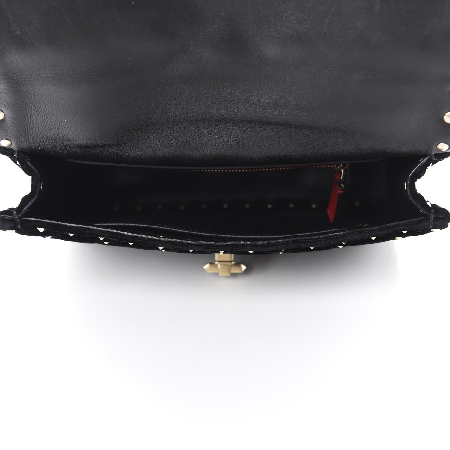 Valentino Garavani Velvet Medium Rockstud Spike Shoulder Bag Black 5 of 10