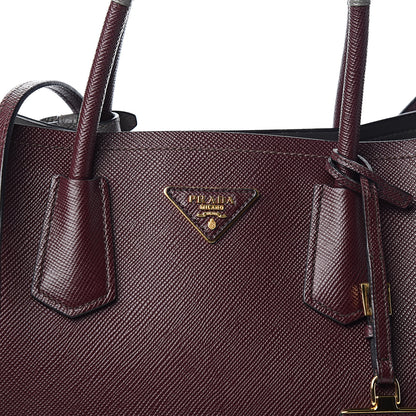 Prada Saffiano Cuir Medium Double Bag Granato Marmo 12 of 12
