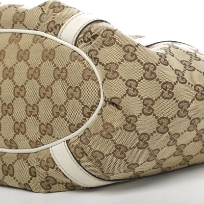 Gucci Monogram Medium D Gold Tote Bag White 13 of 14