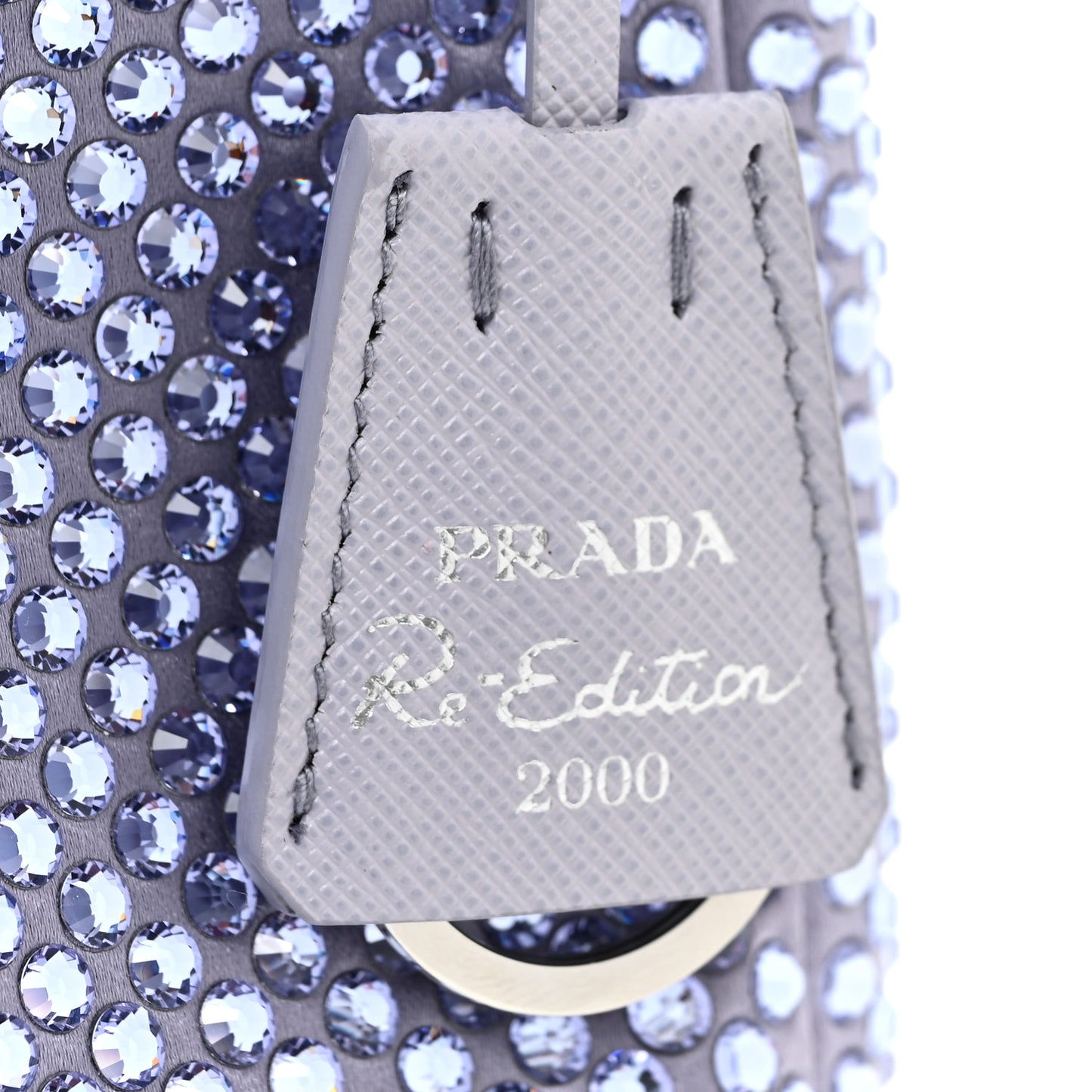 Satin Crystal Mini Re-Edition 2000 Bag Glicine