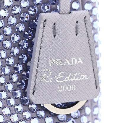 Prada Satin Crystal Mini Re-Edition 2000 Bag Glicine 10 of 12