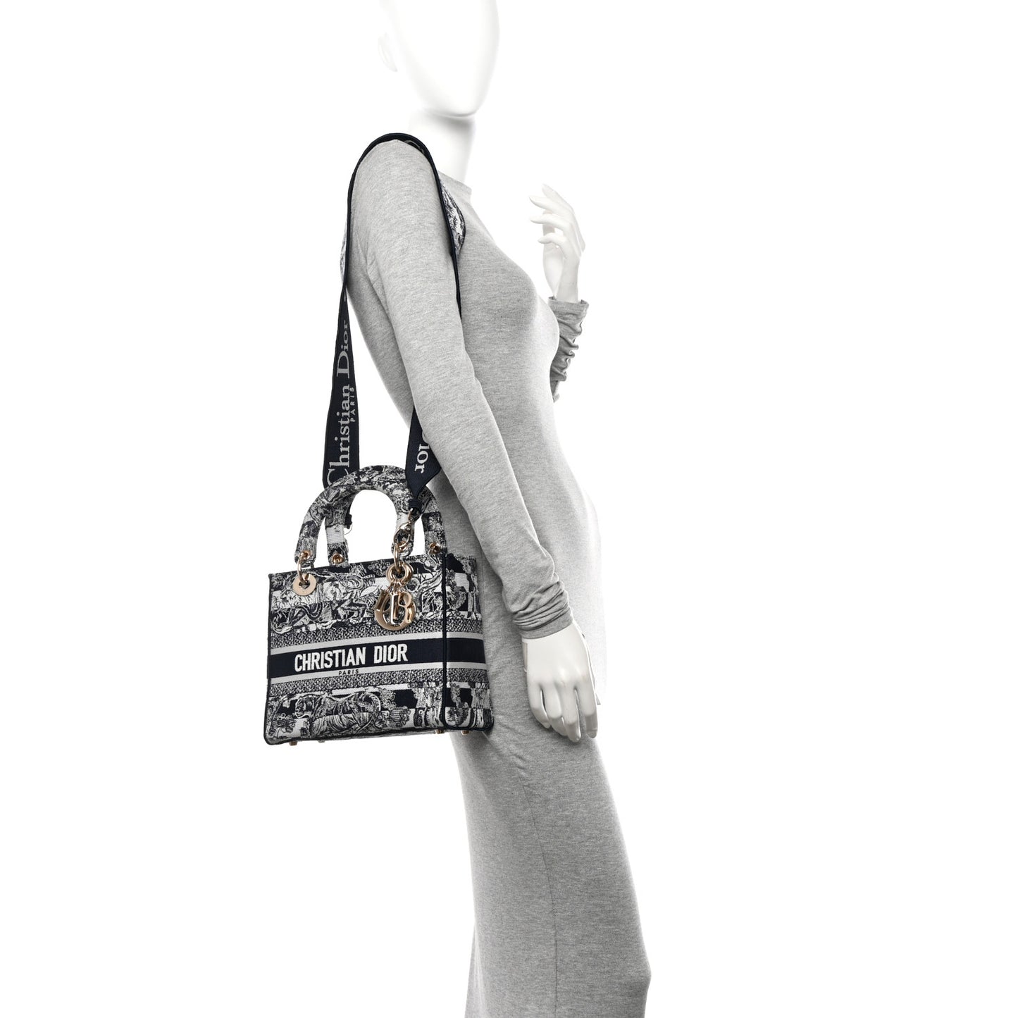 Canvas Toile De Jouy Embroidered Medium Lady D-Lite