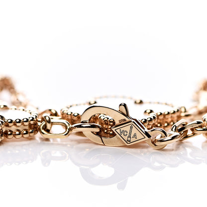 Van Cleef & Arpels 18K Yellow Gold Mother of Pearl 5 Motifs Vintage Alhambra Bracelet 4 of 7