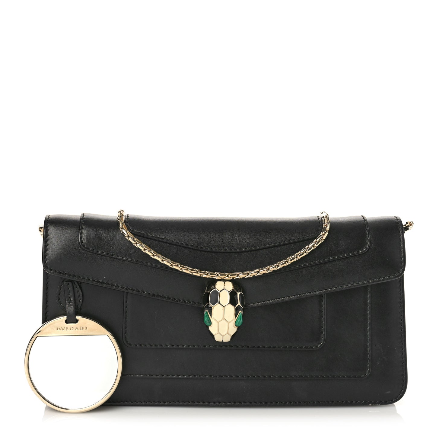 Calfskin Serpenti Forever Shoulder Bag Black