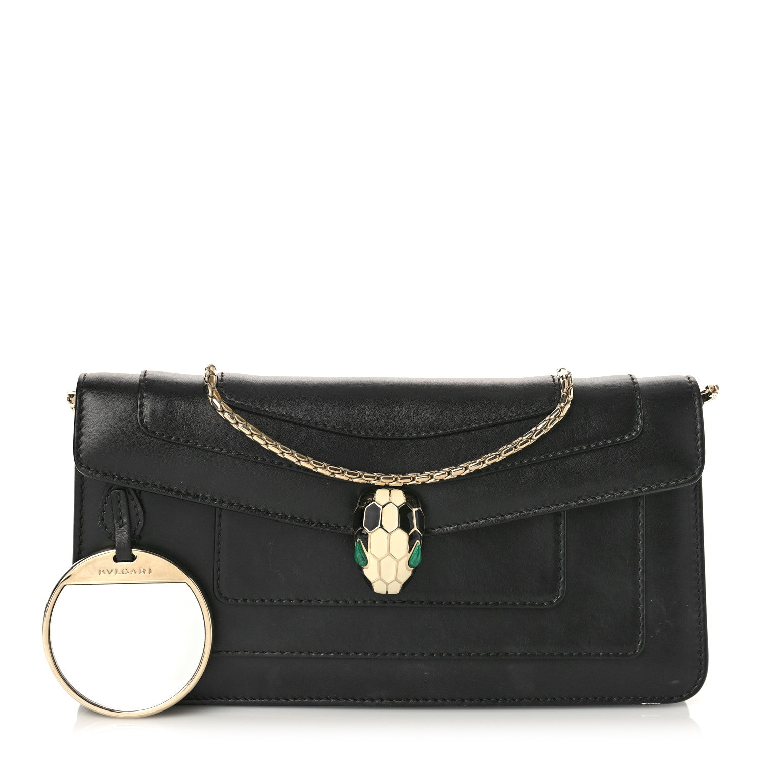 Bulgari Calfskin Serpenti Forever Shoulder Bag Black 1 of 9