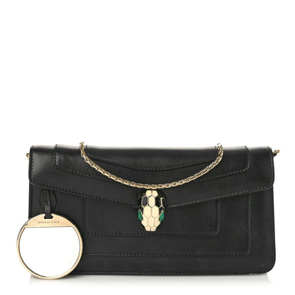 Bulgari Calfskin Serpenti Forever Shoulder Bag Black 1 of 9