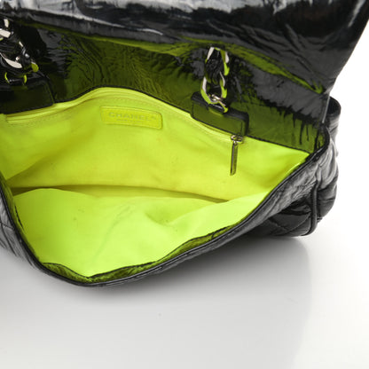 Chanel Patent Quilted Day Glo Flap Bag Black 5 of 12