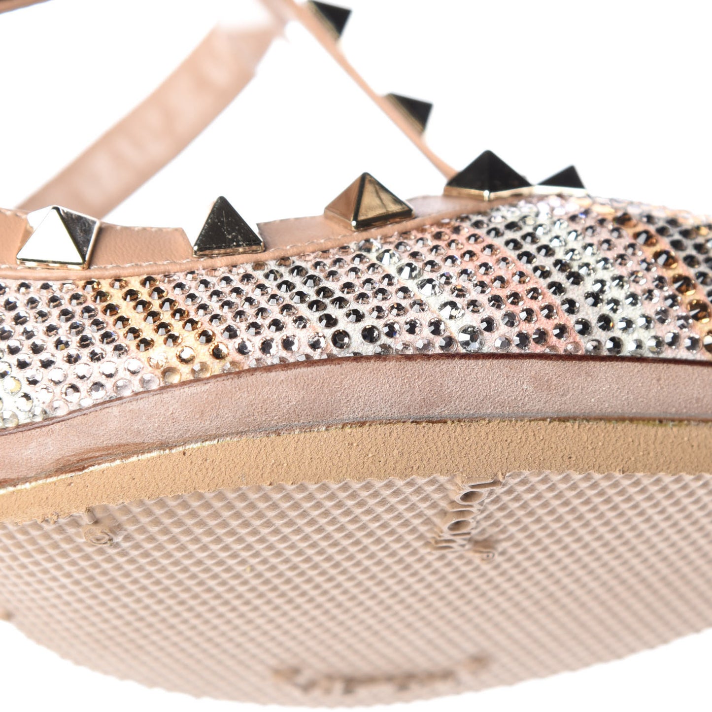 Nappa Crystal Native Couture 1975 Rockstud Ankle Strap Pumps 37 Mandarin Sorbet