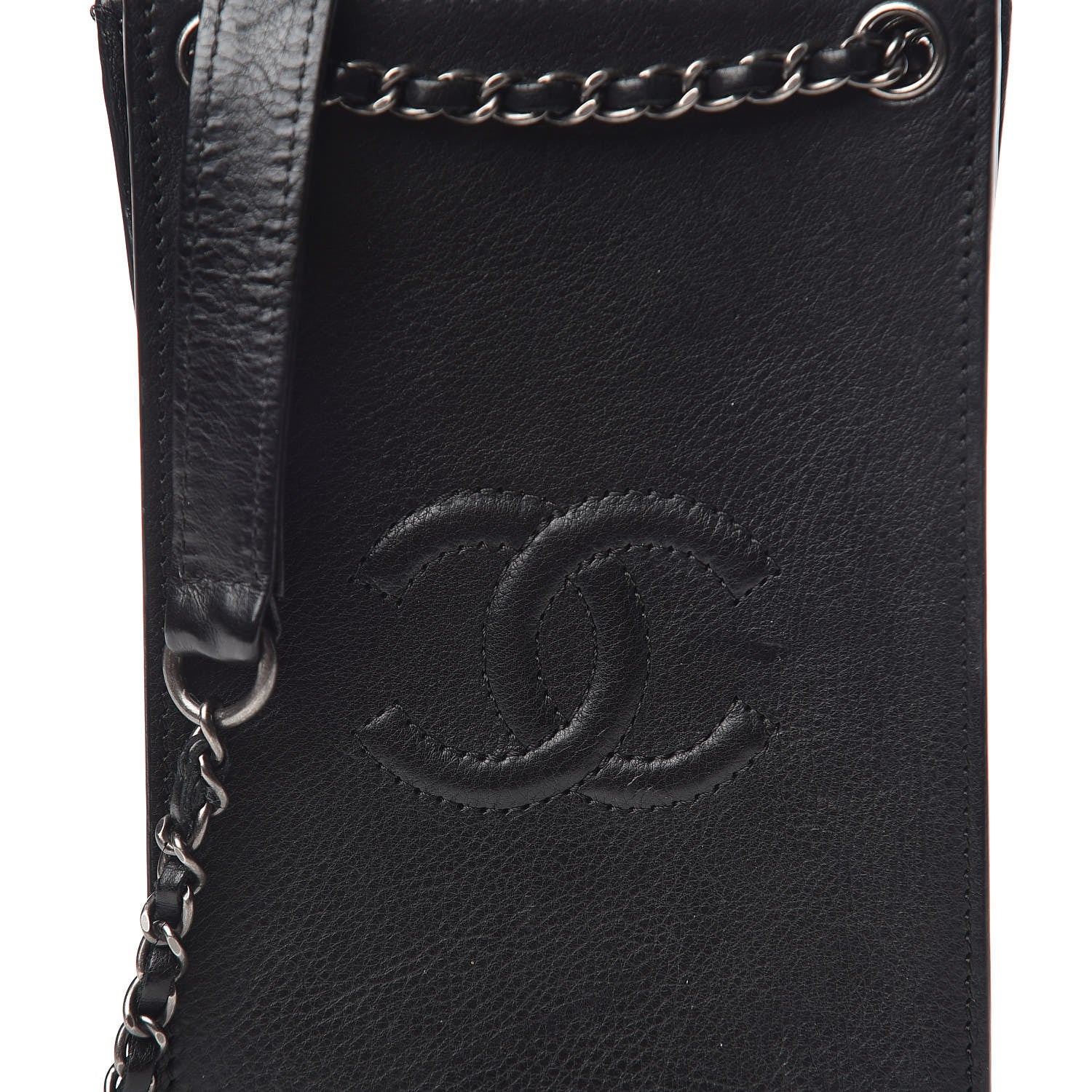 Chanel Calfskin CC Phone Holder Crossbody Black 10 of 10