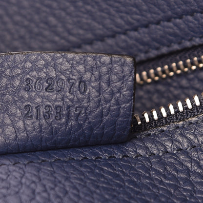 Gucci Soft Calfskin Medium Jackie Top Handle Bag Classic Blue Marine 7 of 15
