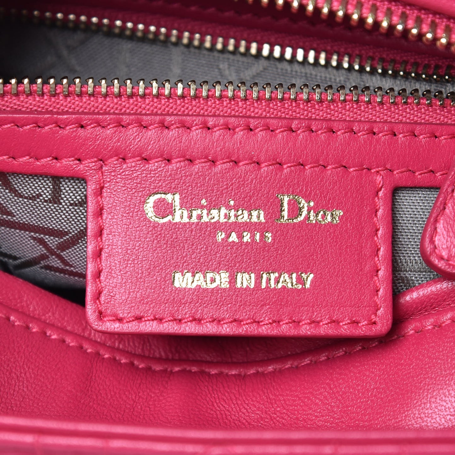 Lambskin Cannage Medium Lady Dior Fuchsia
