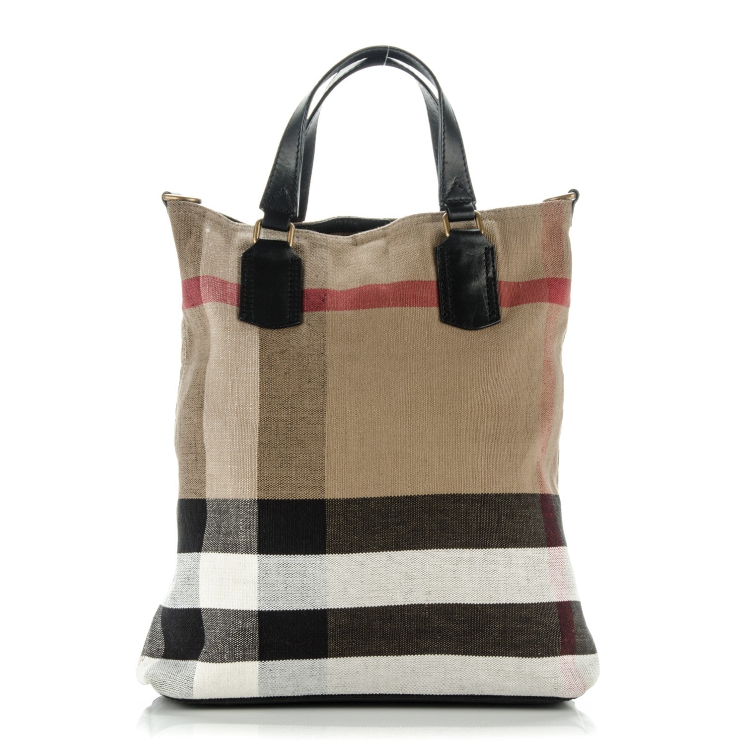 Burberry Canvas Mega Check Medium Tottenham Brit Tote Black 1 of 9
