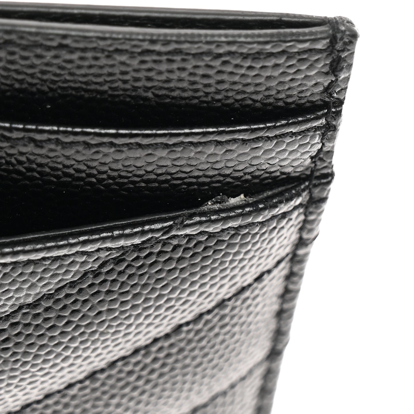 Grain De Poudre Matelasse Chevron Monogram Credit Card Case Black