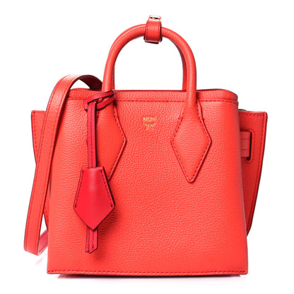 MCM Grained Calfskin Mini Neo Milla Tote Coral 1 of 9