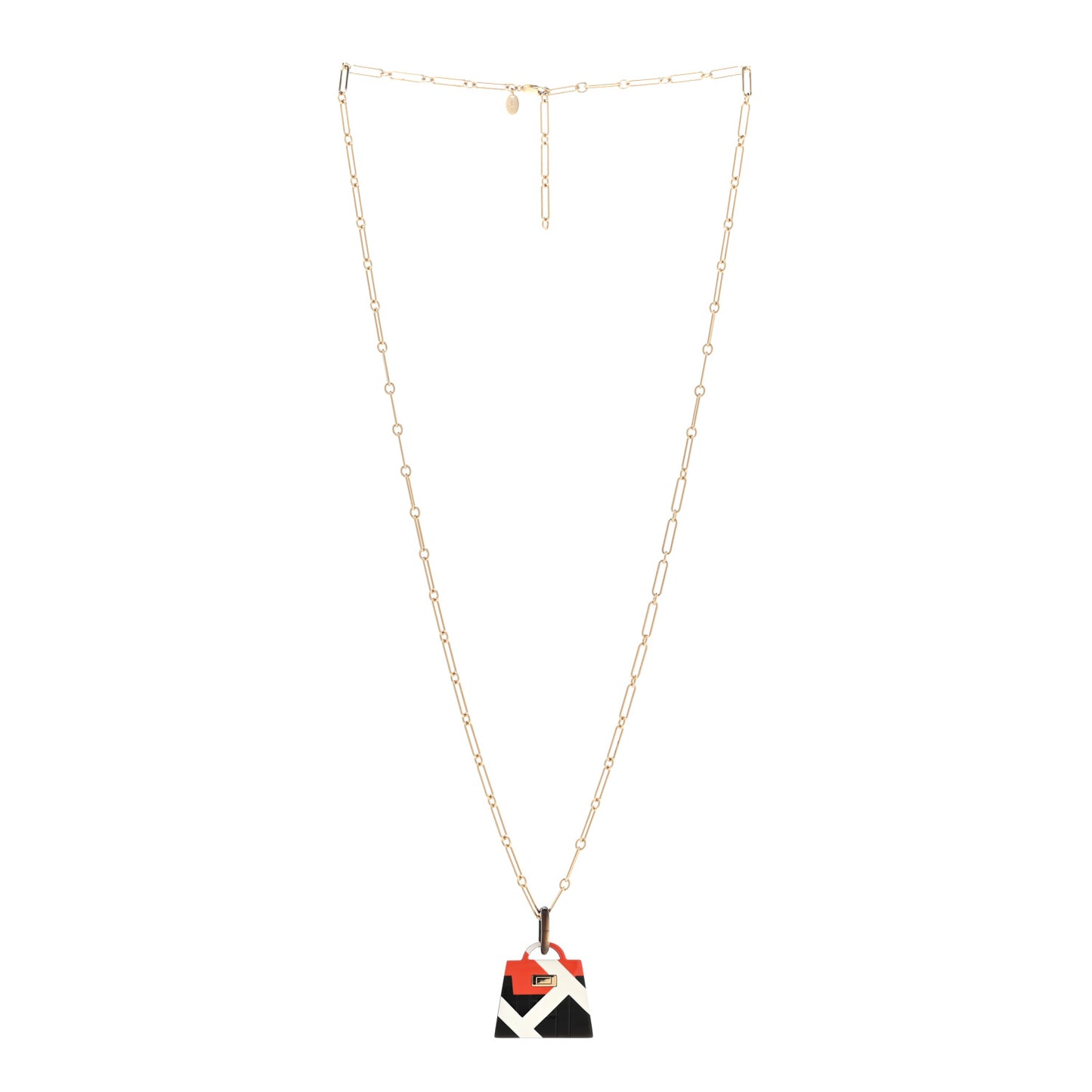Amulette Laquee Kelly Pendant Necklace Gold Multicolor