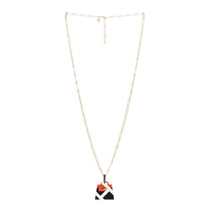 Hermes Amulette Laquee Kelly Pendant Necklace Gold Multicolor 3 of 7