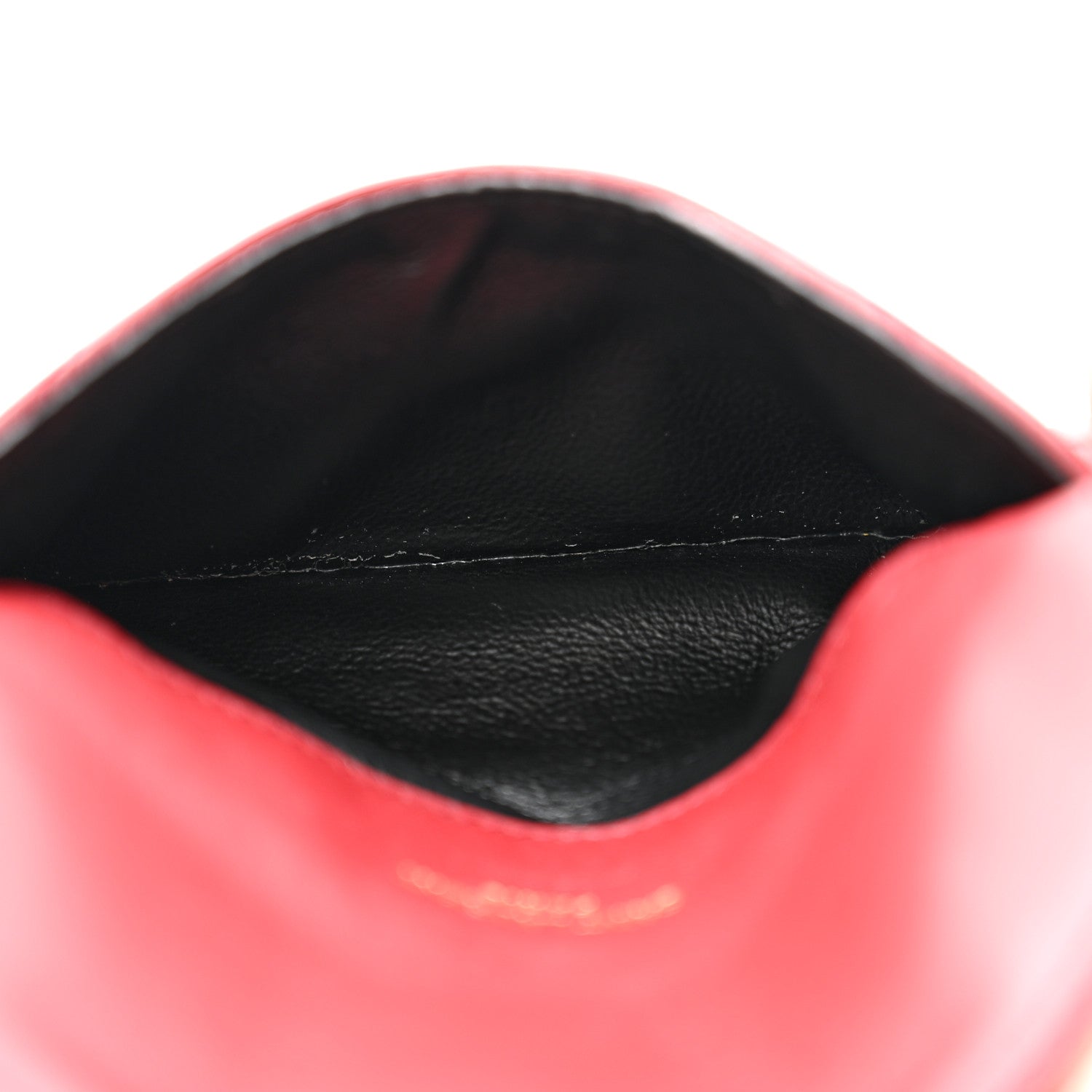 Saint Laurent Lambskin Matelasse Chevron Monogram Compact Wallet Opyum Red 4 of 9