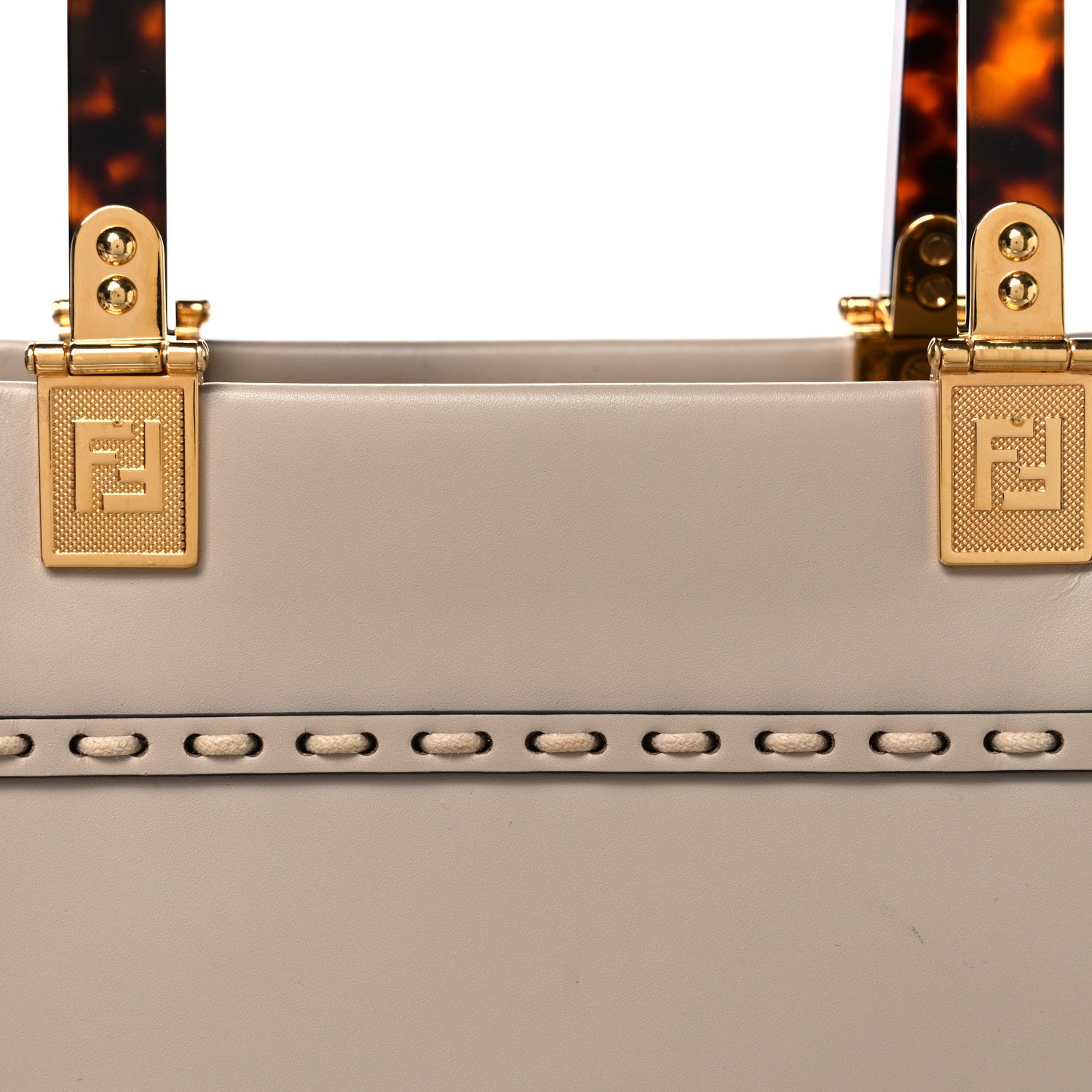 Fendi Vitello King Plexiglass Elaphe Python Print Logo Medium Fendi Sunshine Shopper Tote Nuvola Daisy Roccia 6 of 9