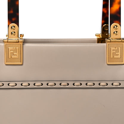Fendi Vitello King Plexiglass Elaphe Python Print Logo Medium Fendi Sunshine Shopper Tote Nuvola Daisy Roccia 6 of 9