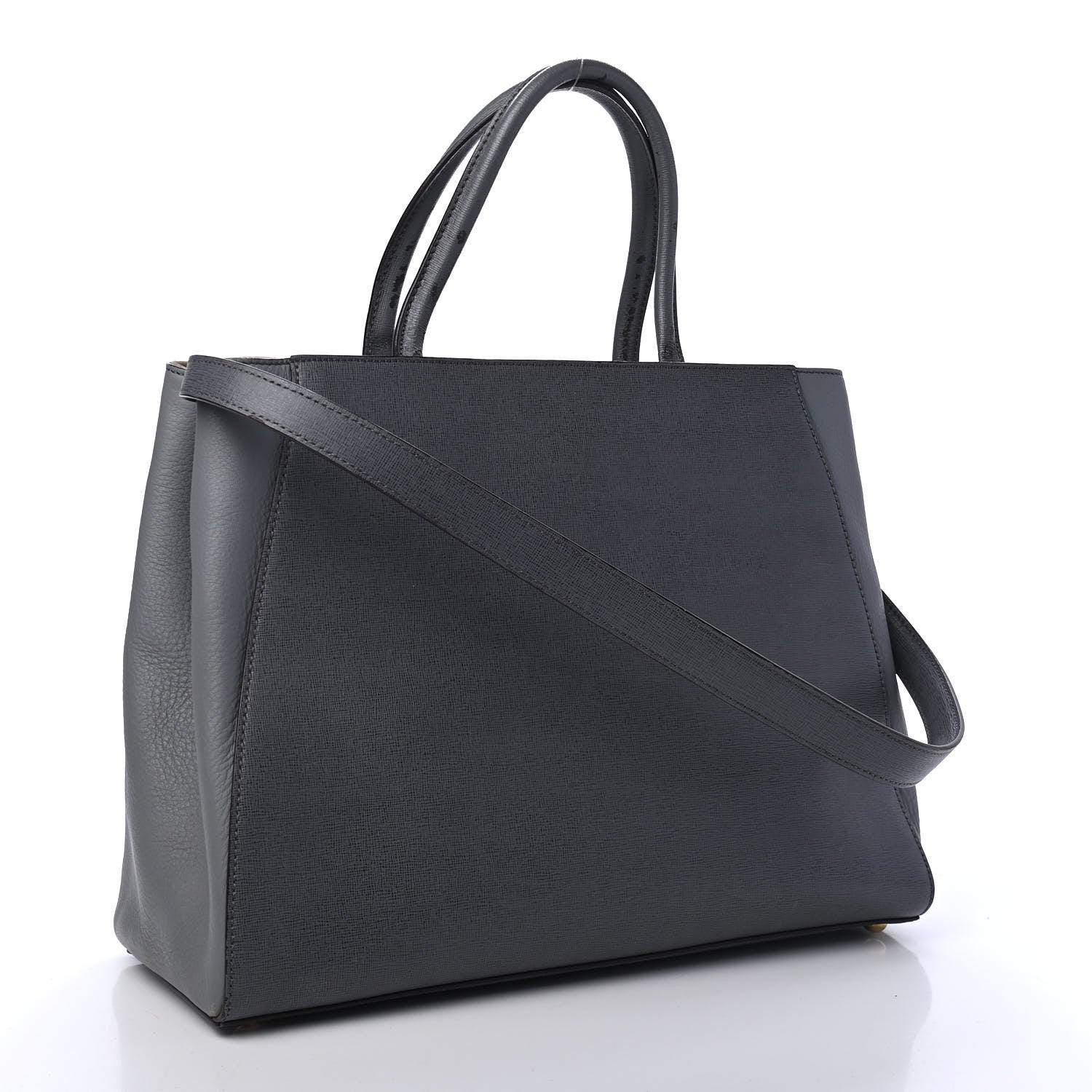 Fendi Vitello Elite Flamingo Regular 2Jours Tote Grigio Grigio Chiaro 2 of 6
