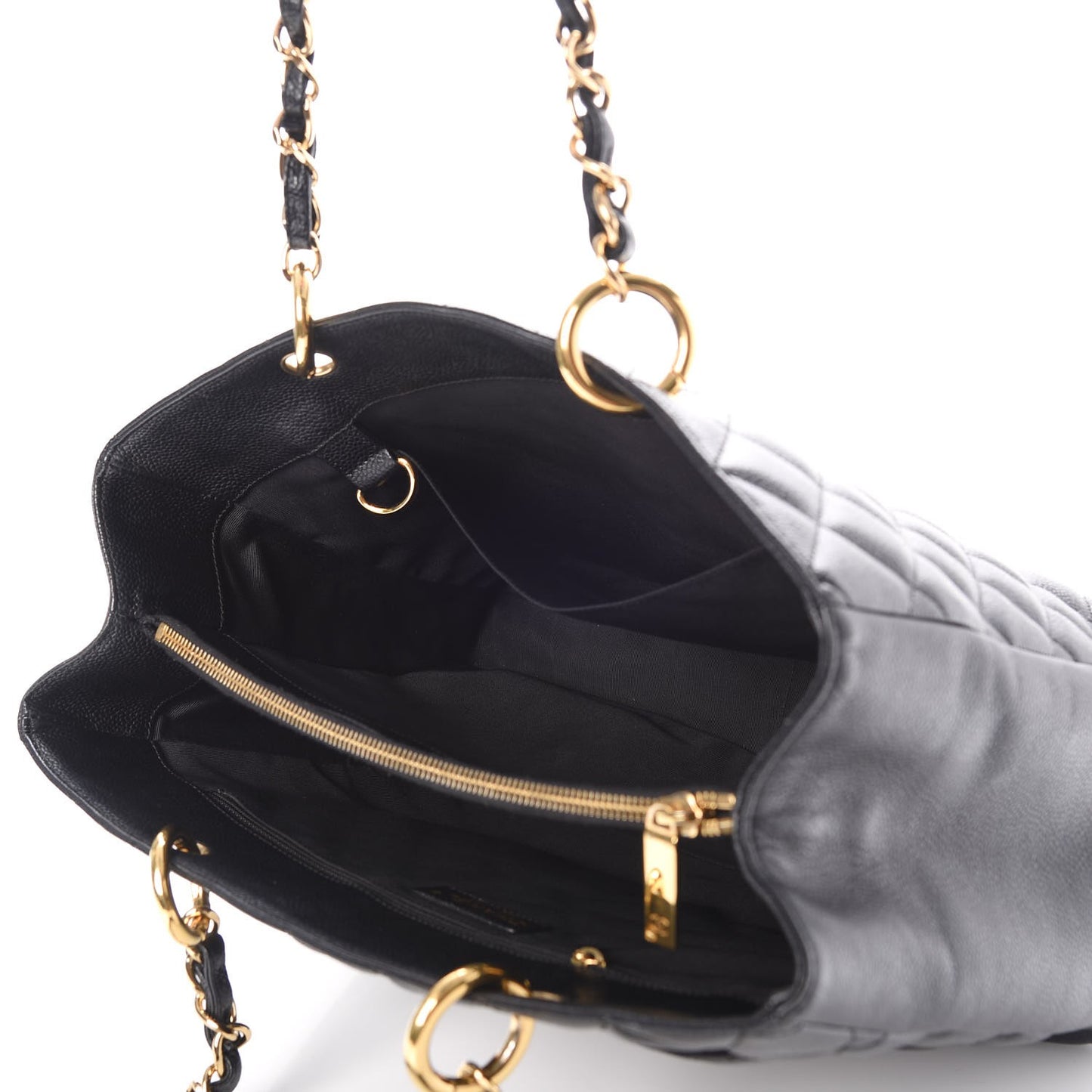 Caviar Quilted Grand Shopping Tote GST Black