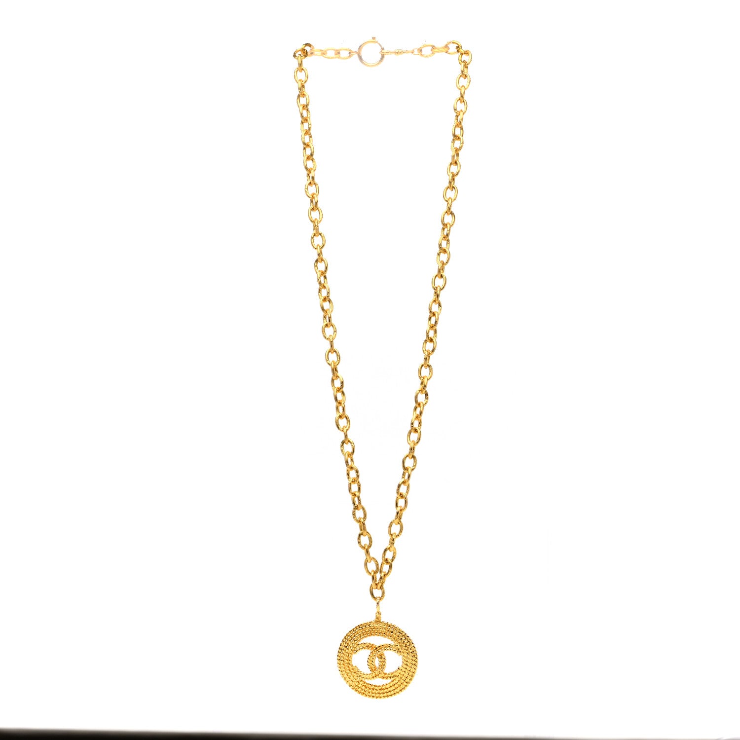 Chanel Metal CC Long Chain Pendant Necklace Gold 3 of 6