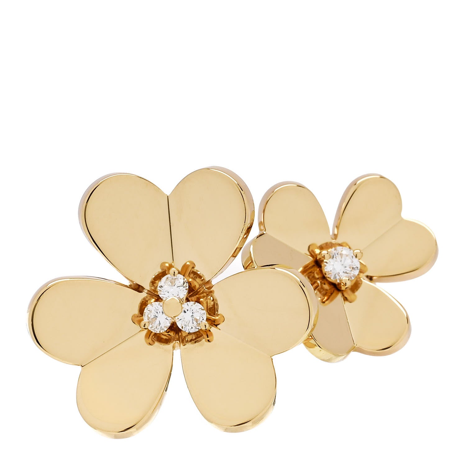 Van Cleef & Arpels 18K Yellow Gold Diamond Frivole Between The Finger Ring 56 7.5 1 of 5