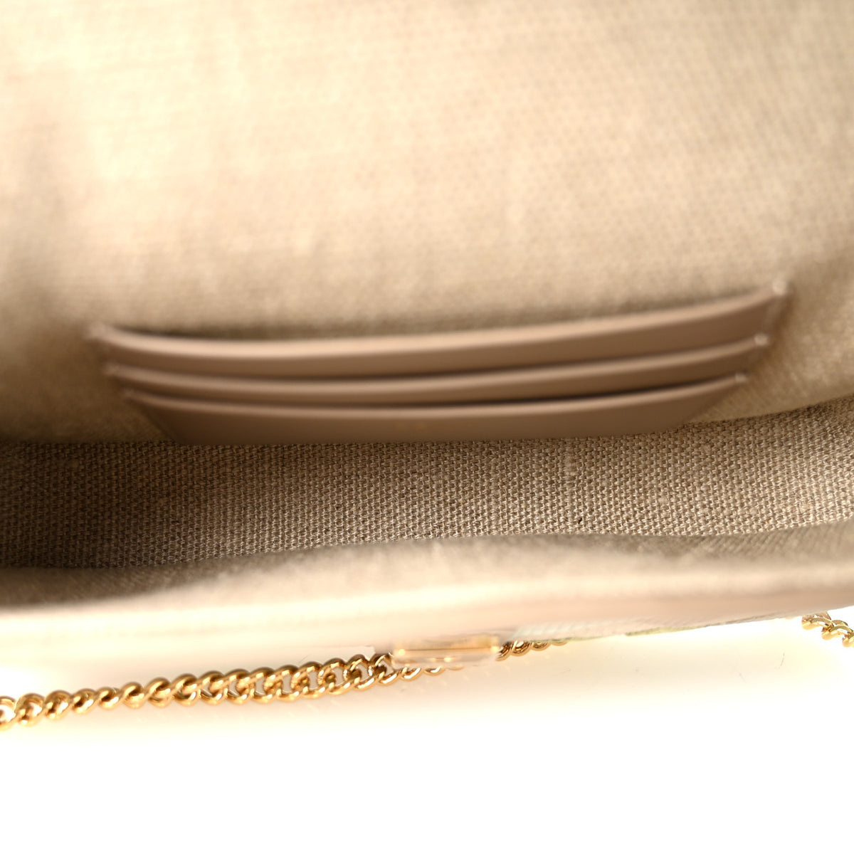 Canvas Vitello King Seta FF Embroidered Mini Baguette Matcha Milk Dove