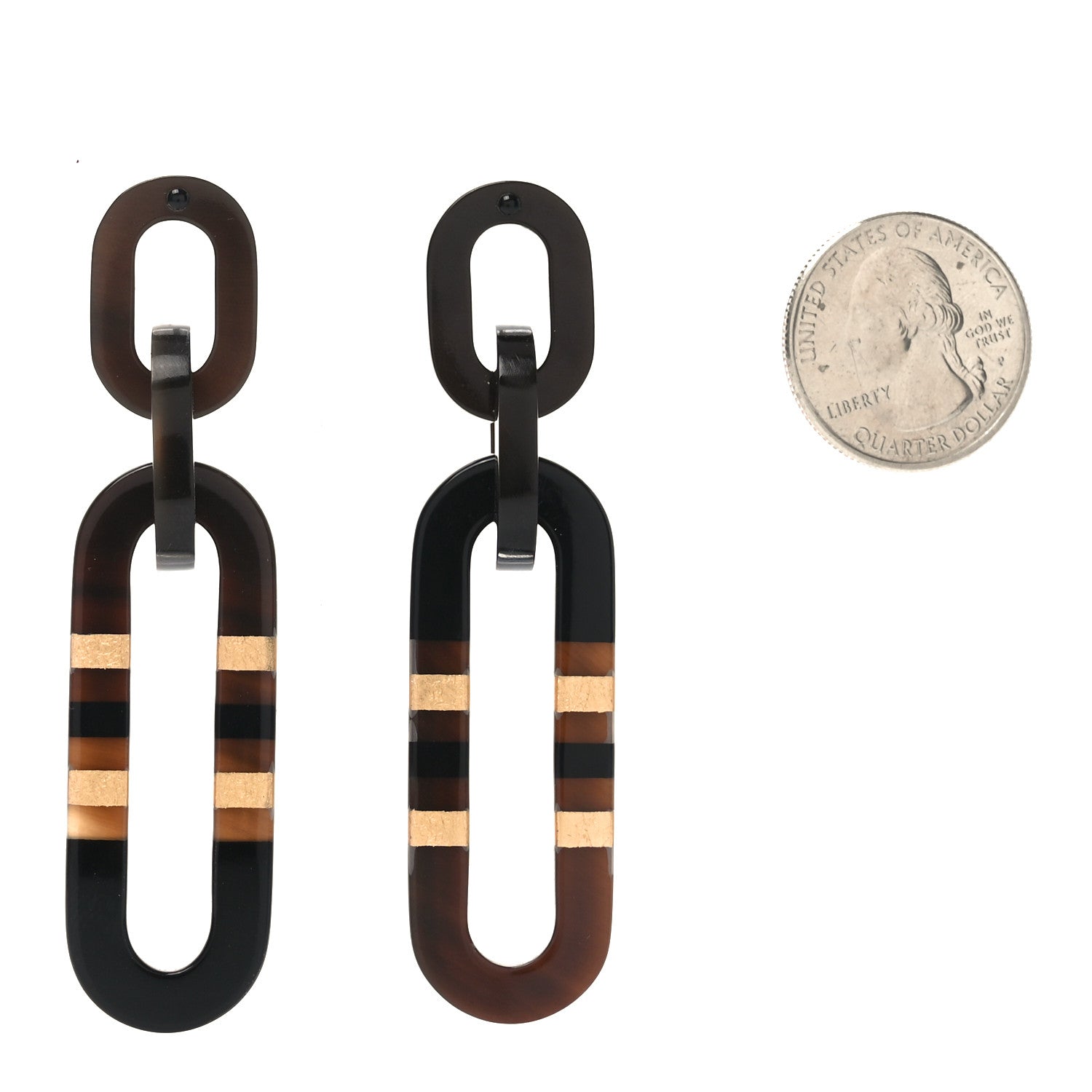 Hermes Buffalo Horn Lacquered Wood Drop Earrings 2 of 5