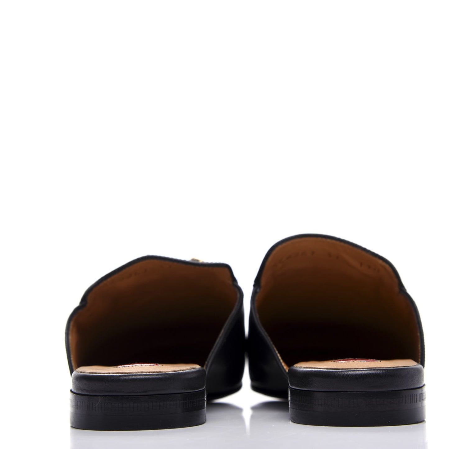 Calfskin Flower Embroidered Princetown Slippers 37 Black