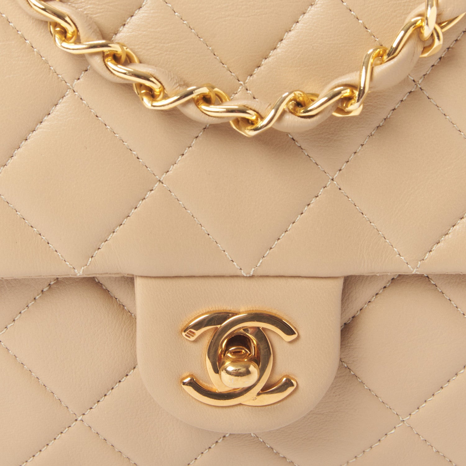 Chanel Lambskin Quilted Small Single Flap Beige 7 of 9