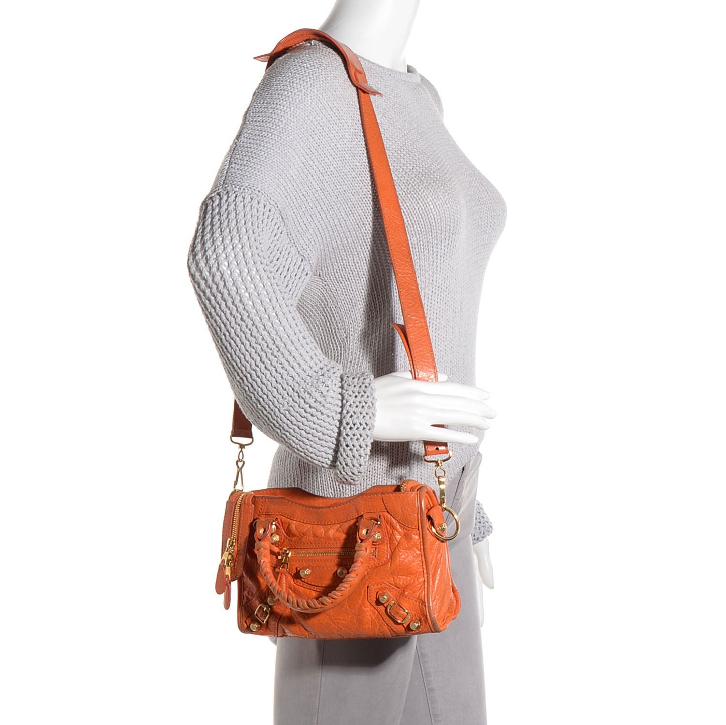 Agneau Giant 12 Gold Hardware Mini City Tangerine