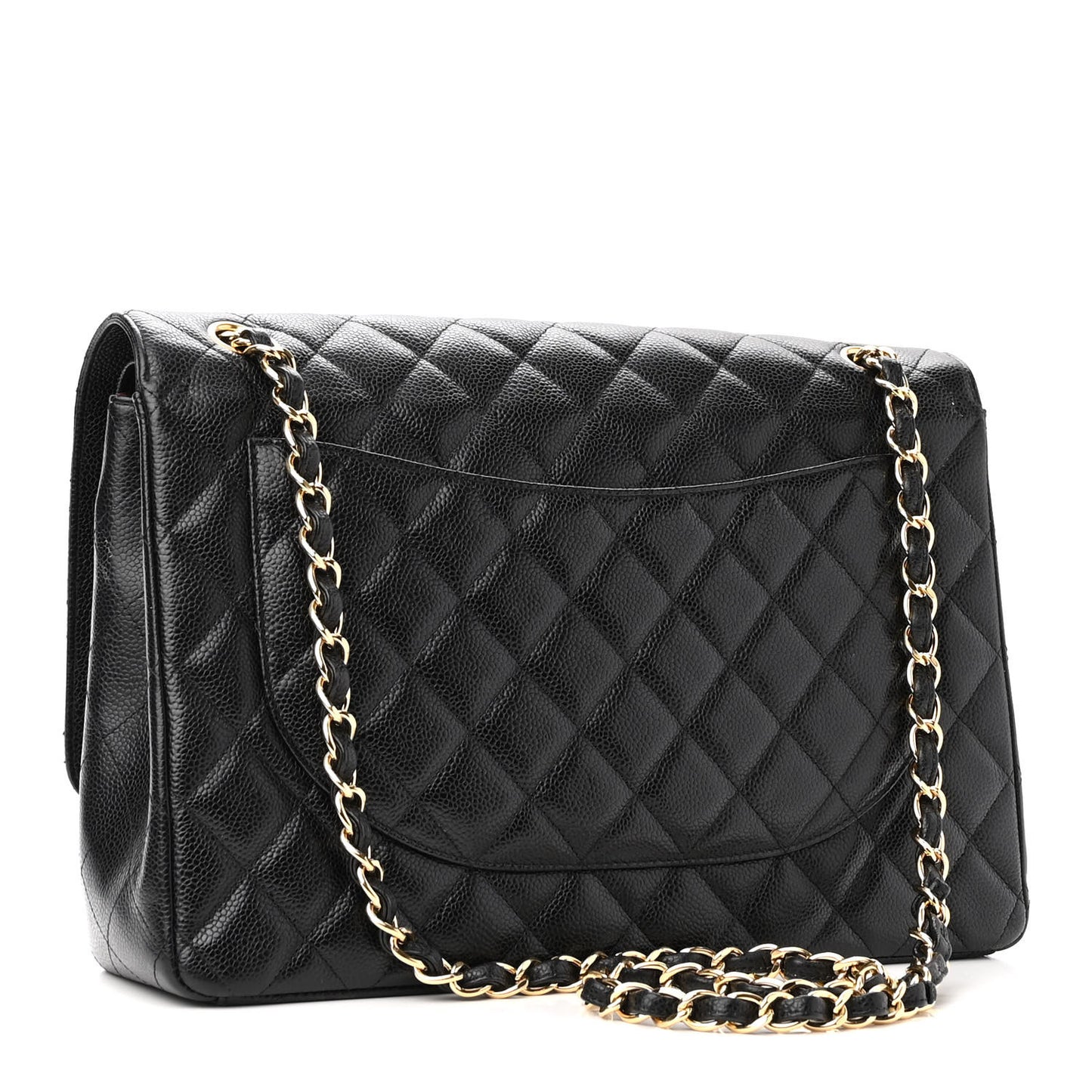 Caviar Quilted Maxi Double Flap Black