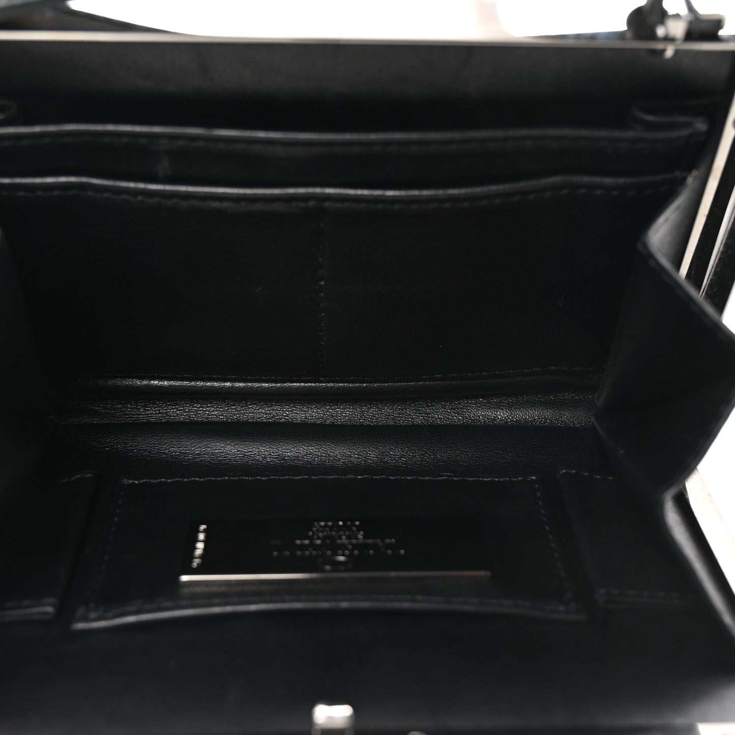Vitello Monochrome Rockstud Allover Top Handle Clutch Black