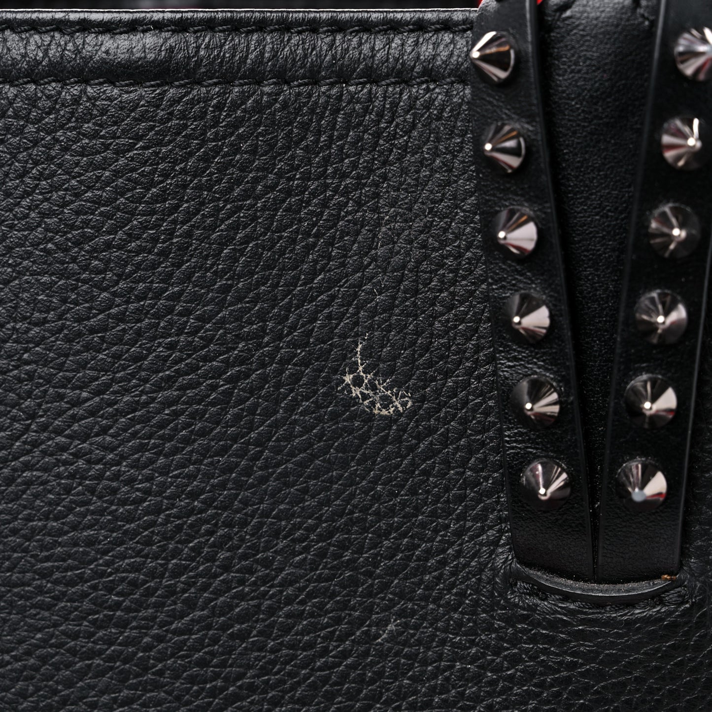 Calfskin Spikes Mini East West Cabata Tote Black