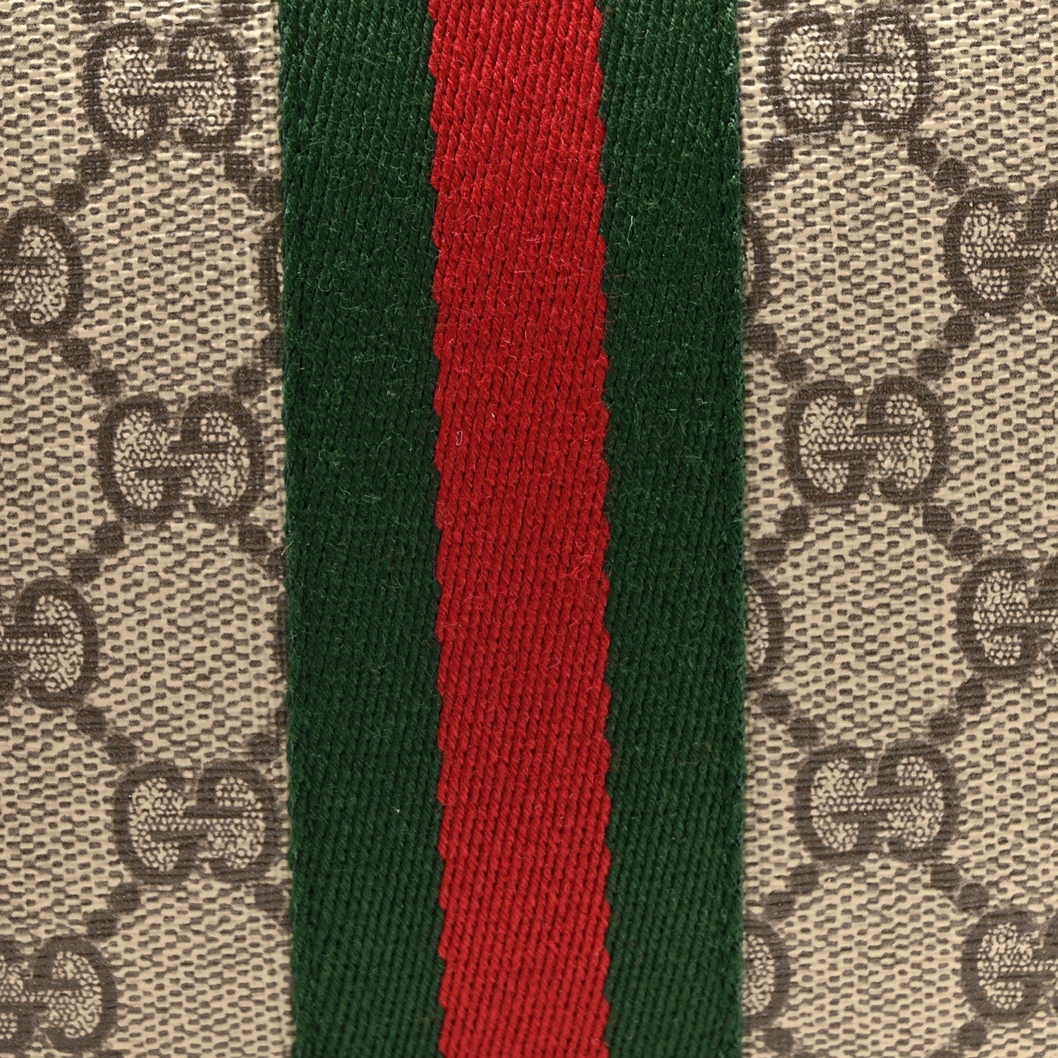 Gucci GG Supreme Monogram Textured Dollar Calfskin Web Ophidia Wristlet Shoulder Bag Beige Ebony Fluo Yellow 8 of 10