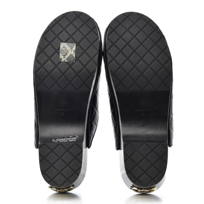 Chanel Lambskin Quilted CC Clogs 36 Black 5 of 10