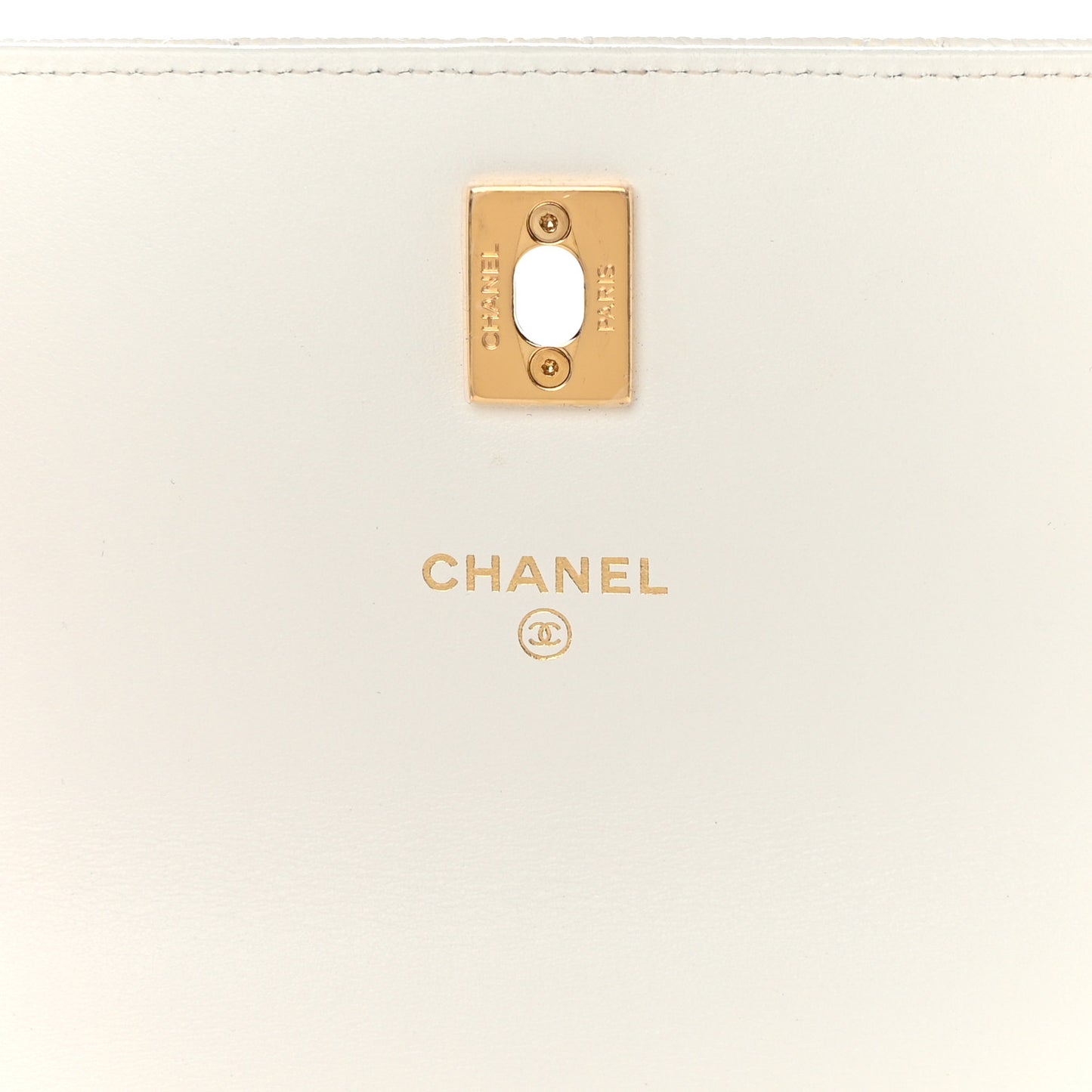 Shiny Caviar Quilted Flap Charm Small Wallet On Chain WOC White