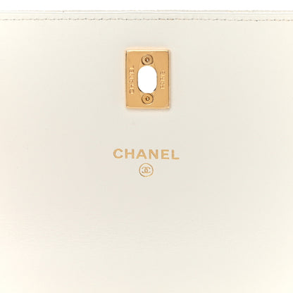 Chanel Shiny Caviar Quilted Flap Charm Small Wallet On Chain WOC White 6 of 15