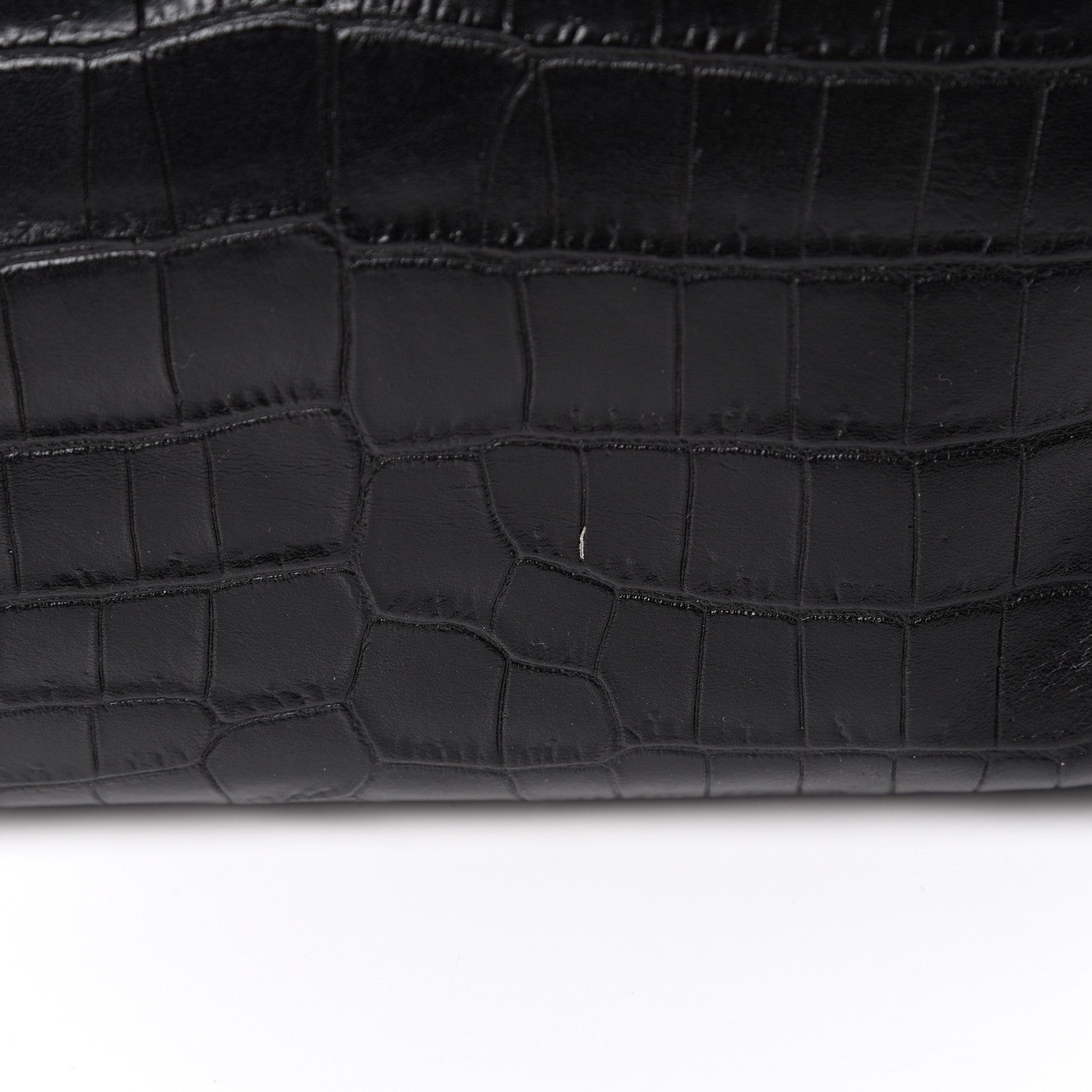 Saint Laurent Calfskin Crocodile Embossed City Belt Bag Black 10 of 10