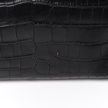 Saint Laurent Calfskin Crocodile Embossed City Belt Bag Black 10 of 10