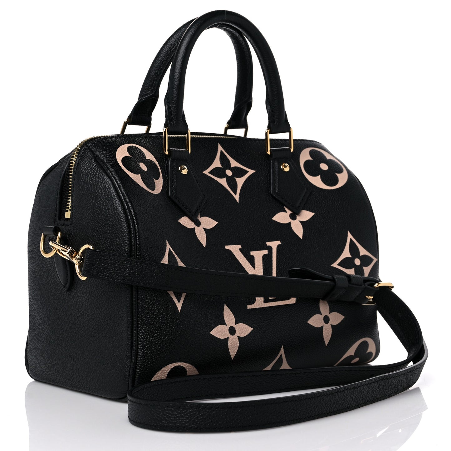 Empreinte Monogram Giant Speedy Bandouliere 25 Black Beige
