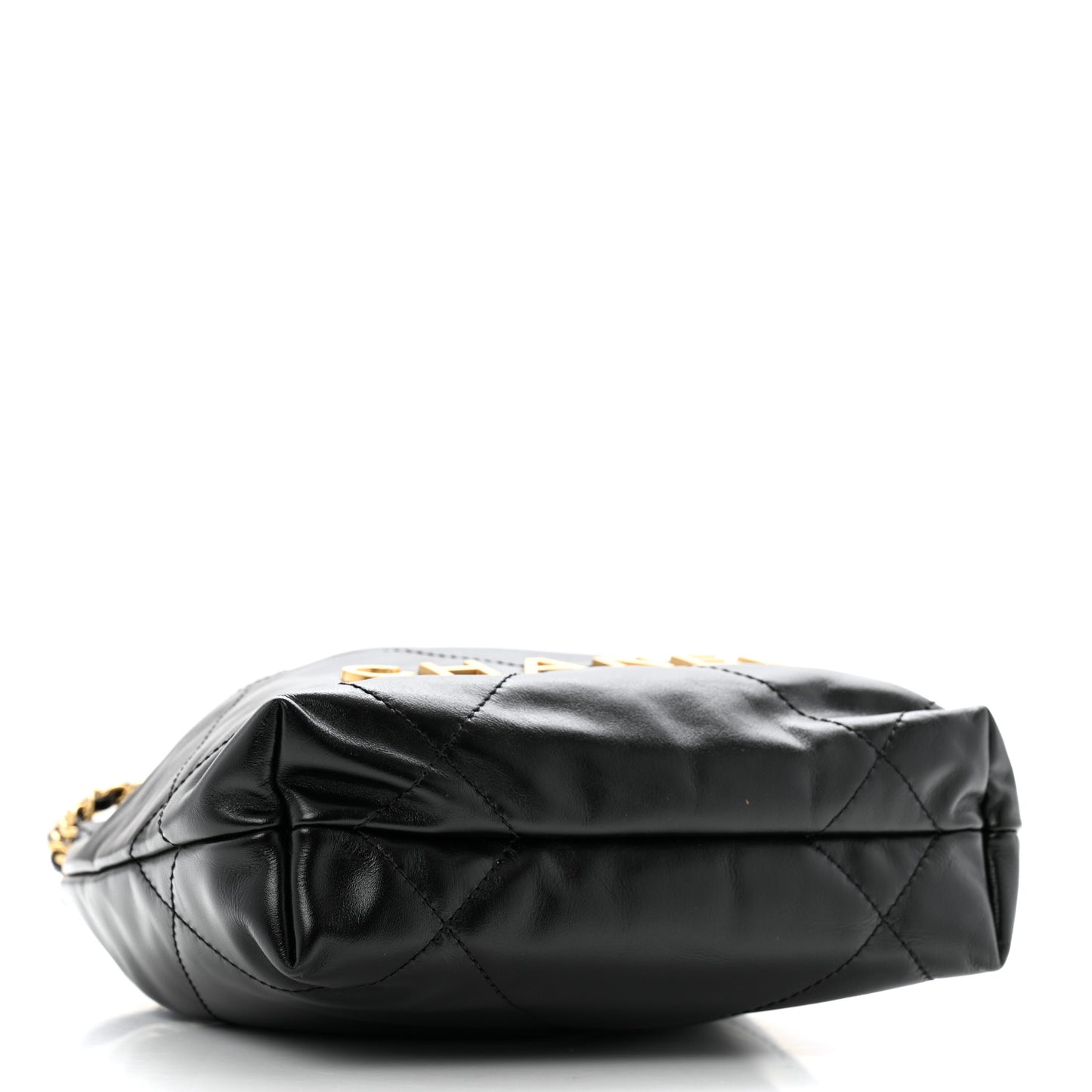 Shiny Calfskin Quilted Mini Chanel 22 Black