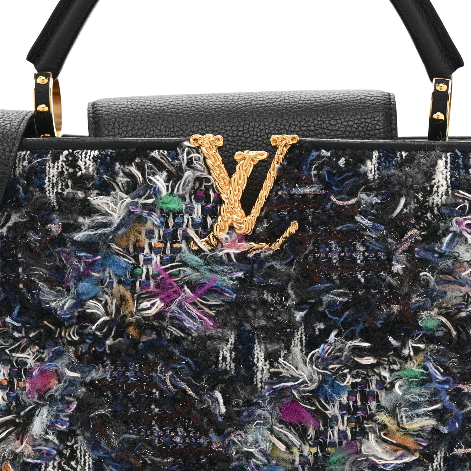 Louis Vuitton Tweed Calfskin Capucines MM Multicolor 7 of 9