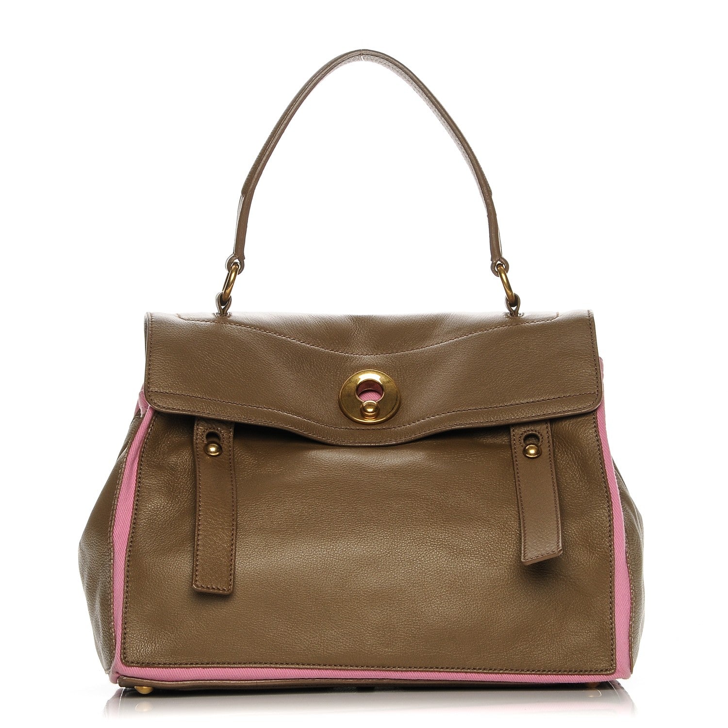 Saint Laurent Calfskin Canvas Medium Muse Two Taupe Pink 1 of 12